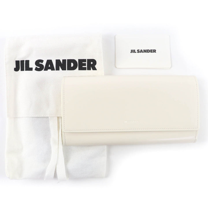 Pristine JIL SANDER Purse Long wallet white leather Women