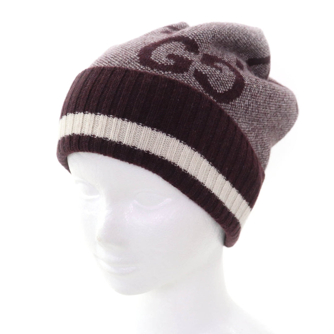 Pristine GUCCI Knit cap Bordeaux series cashmere mens M/58 676827