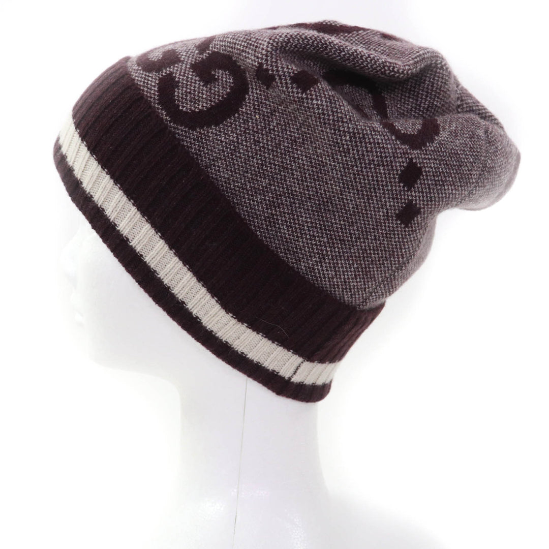 Pristine GUCCI Knit cap Bordeaux series cashmere mens M/58 676827