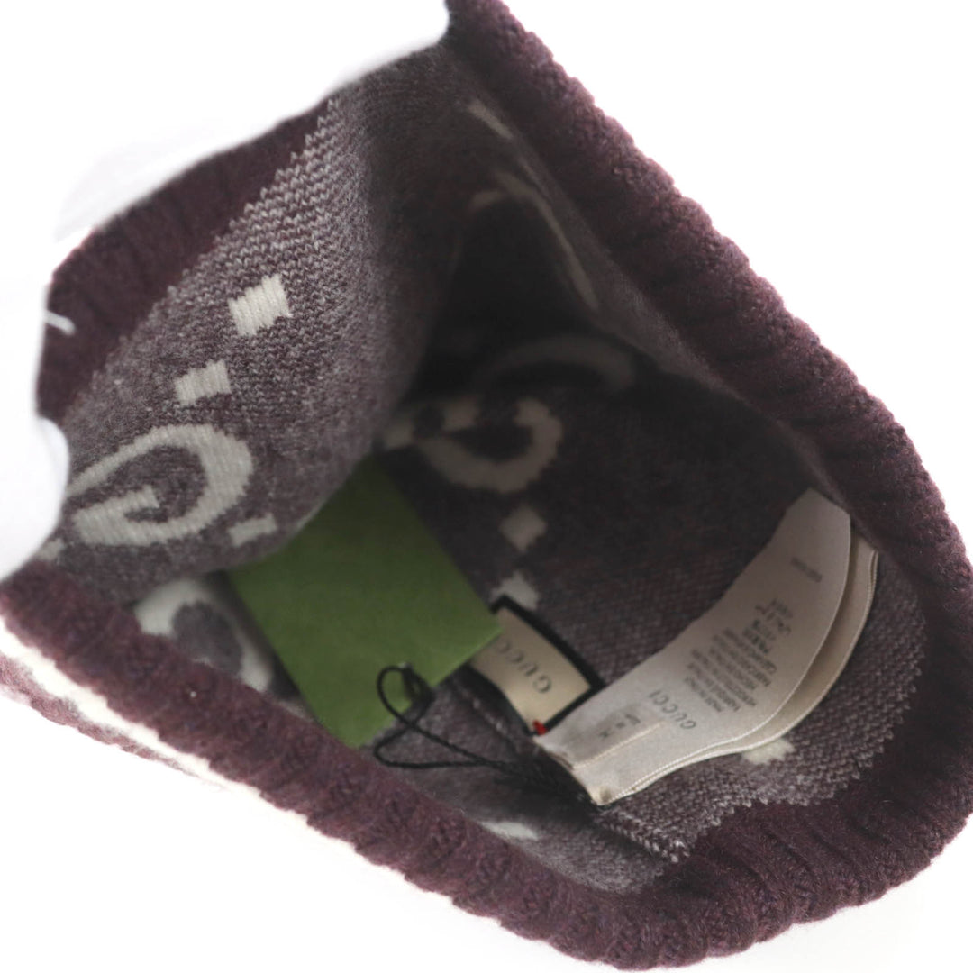 Pristine GUCCI Knit cap Bordeaux series cashmere mens M/58 676827