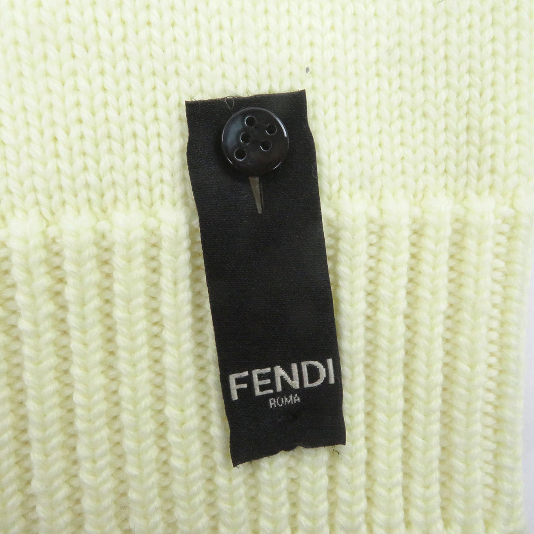 Excellent FENDI sweater FF Logo Zucca Pattern Crew Neck