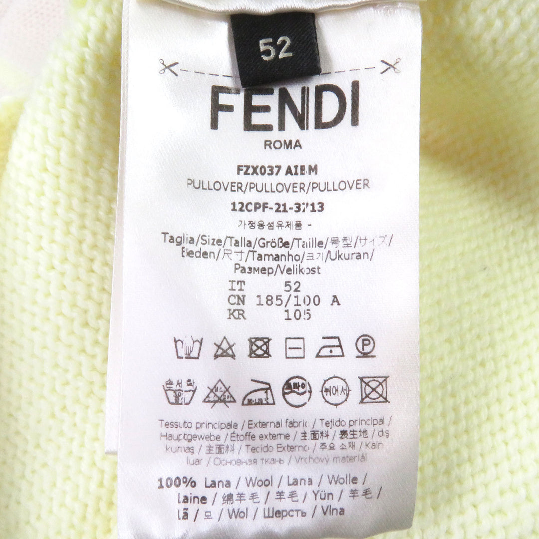 Excellent FENDI sweater FF Logo Zucca Pattern Crew Neck
