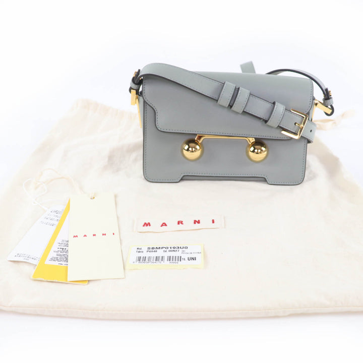 Excellent MARNI Shoulder Bag TRUNKAROO leather mini Green system SBMP0193U0