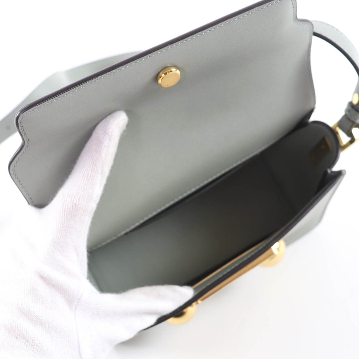 Excellent MARNI Shoulder Bag TRUNKAROO leather mini Green system SBMP0193U0