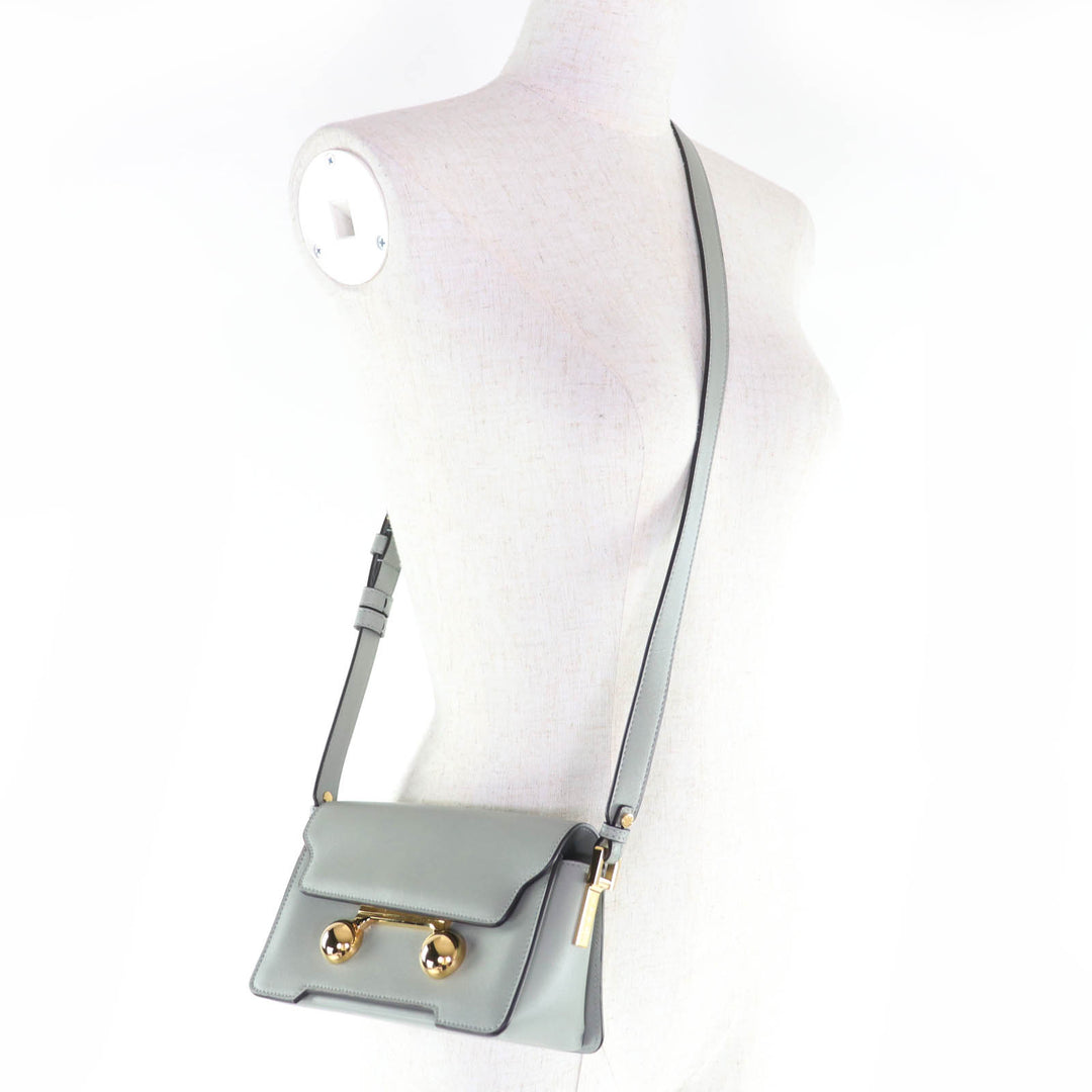 Excellent MARNI Shoulder Bag TRUNKAROO leather mini Green system SBMP0193U0