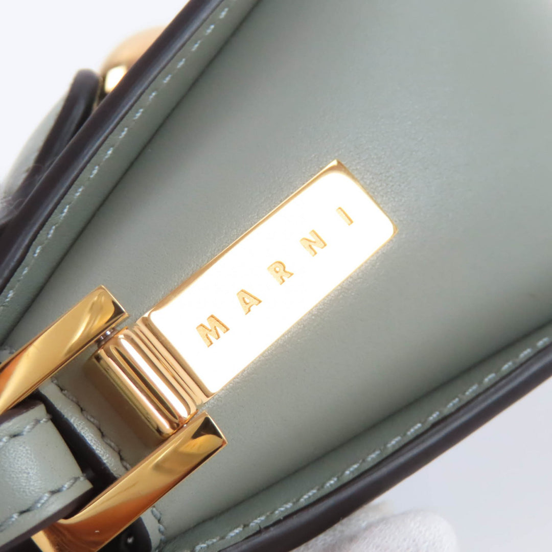 Excellent MARNI Shoulder Bag TRUNKAROO leather mini Green system SBMP0193U0