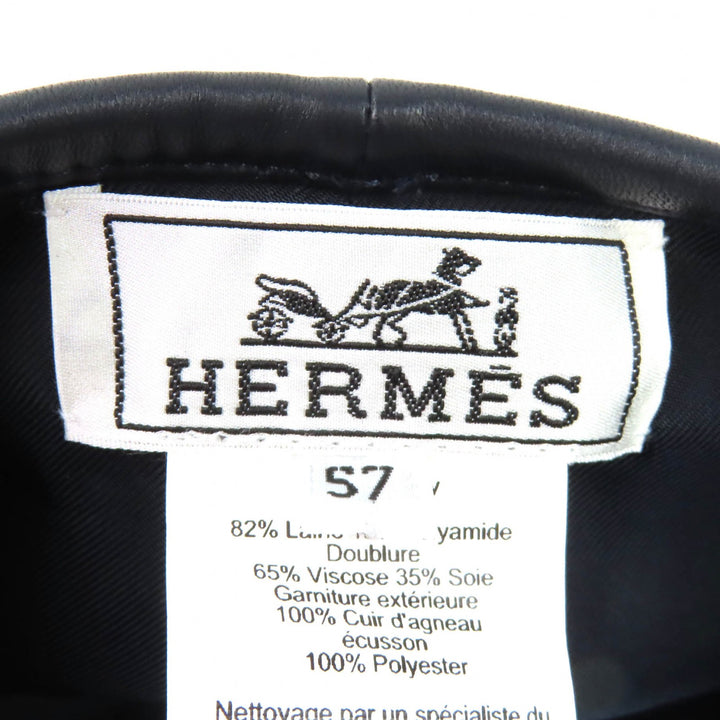 Pristine HERMES beret Gabriel Navy wool Women 57