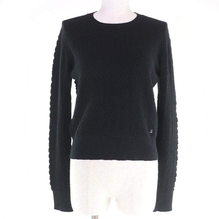 シャネル ニット ココマーク 長袖 ブラック カシミア 38 P75335K10778 美品