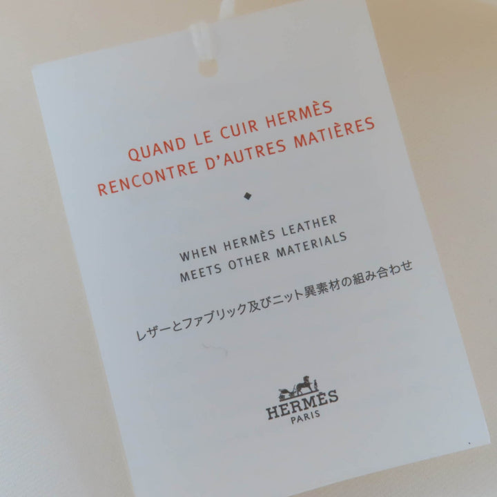 新品 HERMES ベレー帽 サントノレ セリエ メタルレザー アイボリー コットン レディース 58