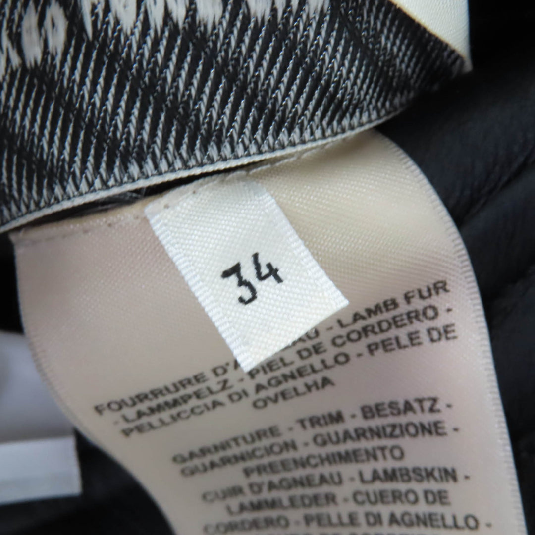 Excellent HERMES Best Knit switching ZIP UP Mouton black Sheep Women 34 3H1231D5