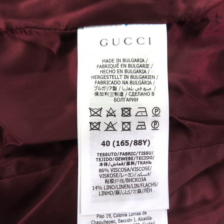 GUCCI 女士无领海军蓝人造丝夹克，尺码 40，货号 617705