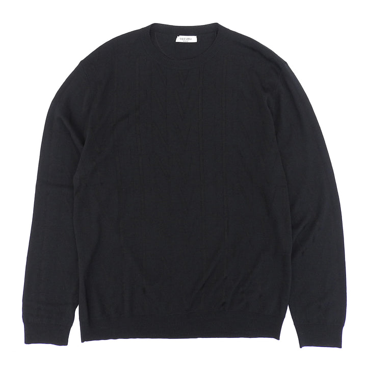 Great VALENTINO knit black wool mens XL VV3KC10D6LT