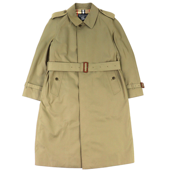 Excellent Burberrys trench coat Nova check pattern lining, belted, long, khaki