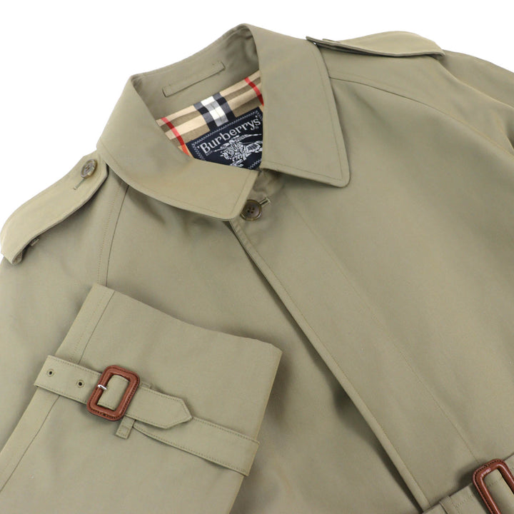 Excellent Burberrys trench coat Nova check pattern lining, belted, long, khaki
