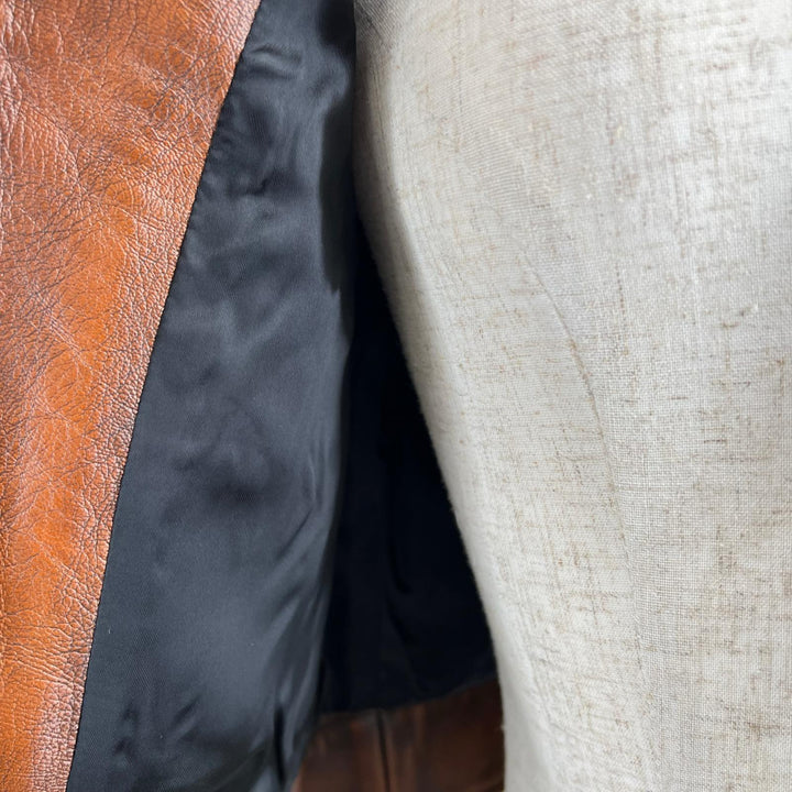 Great COACH Leather jacket Landscape Lining Sukajan Pattern Single Brown 0 26236