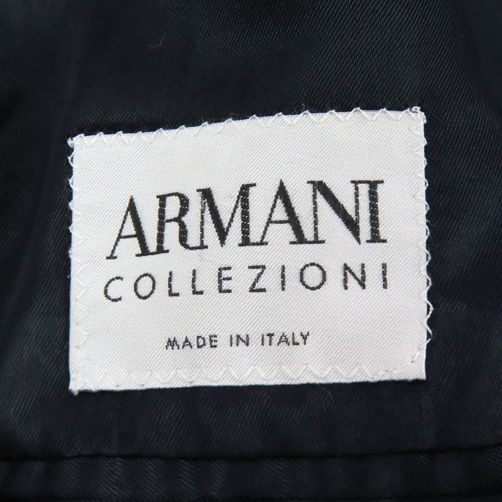 Great ARMANI COLLEZIONI coat long with belt black wool mens 52