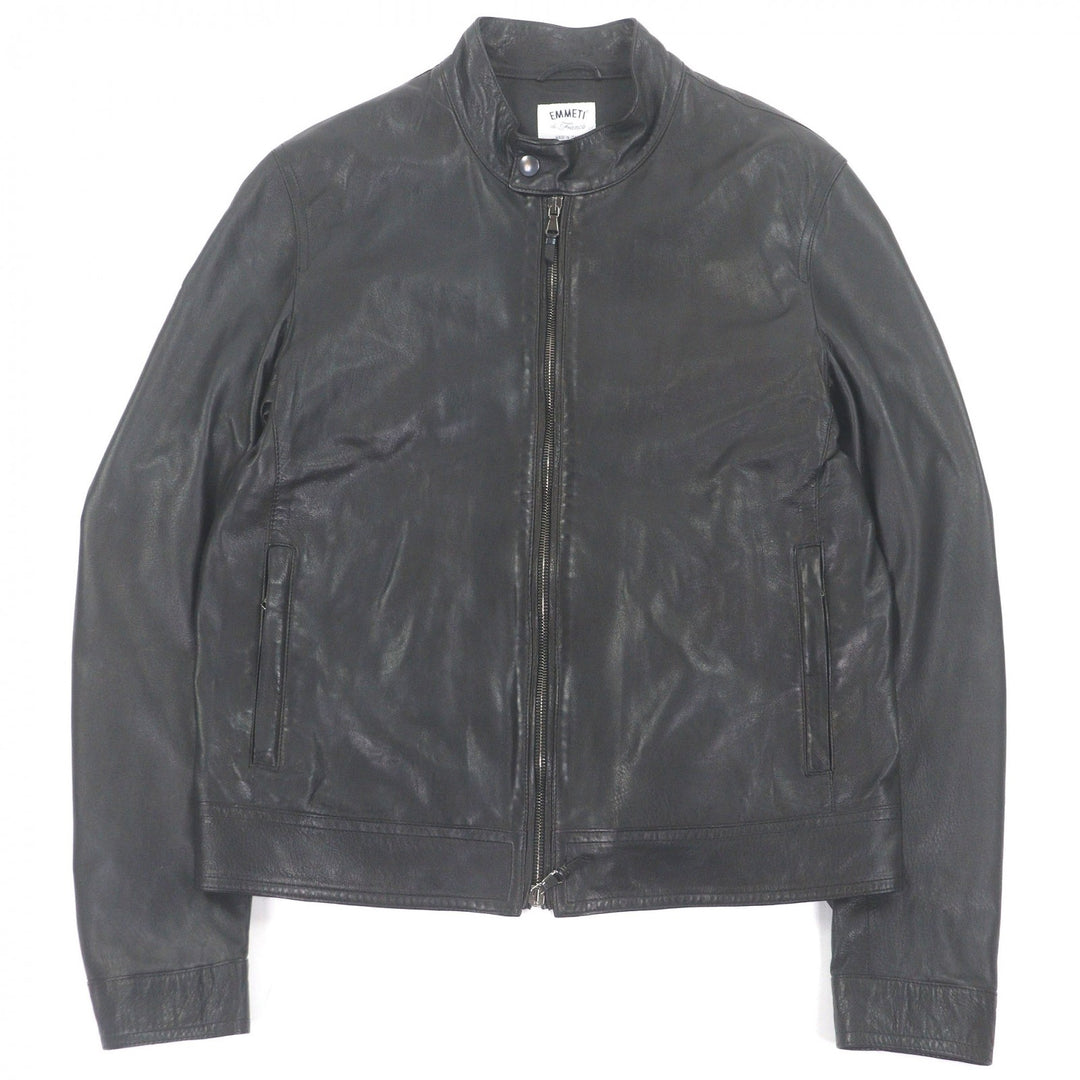 Excellent EMMETI Leather jacket JURI BEAMS exclusive single black Sheep leather