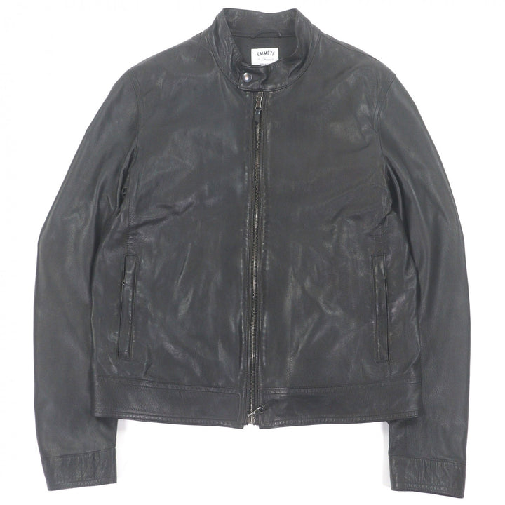 Excellent EMMETI Leather jacket JURI BEAMS exclusive single black Sheep leather