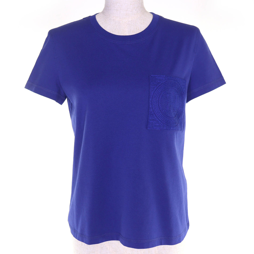 Excellent HERMES Short sleeve T-shirt H logo embroidered crew neck 36 3E4620DL