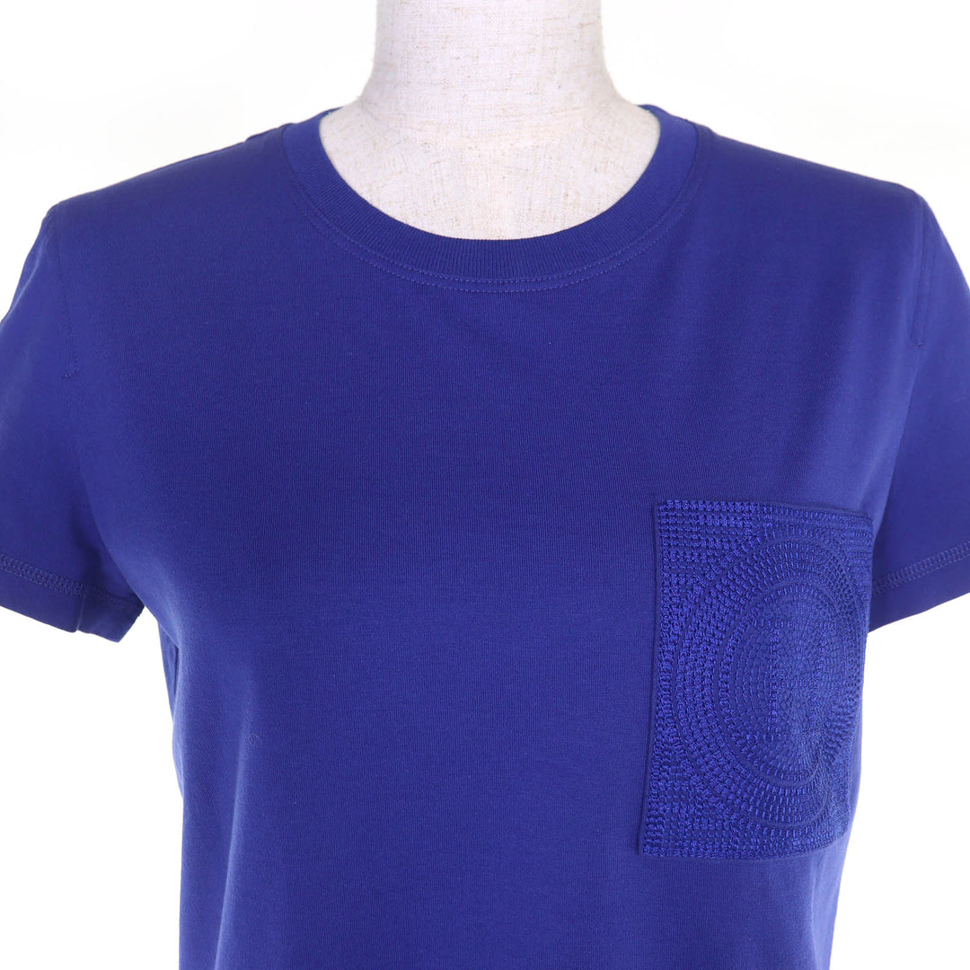 Excellent HERMES Short sleeve T-shirt H logo embroidered crew neck 36 3E4620DL