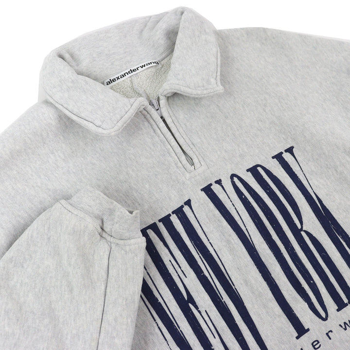 Discounted Great Alexander Wang HALF ZIP SWEATSHIRT WITH NY PUFF GRAPHIC XS UCC1231600