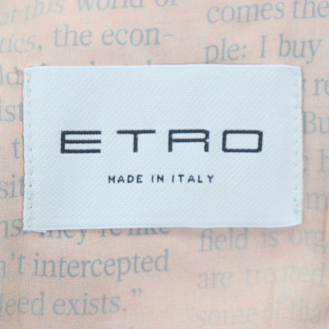 Excellent ETRO Chester coat Check Pattern logo button Light gray alpaca mens 46