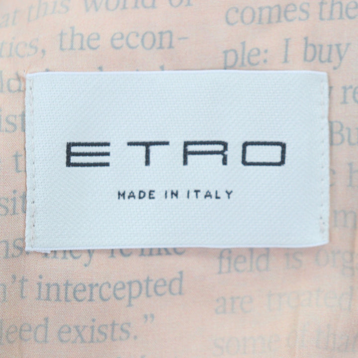 Excellent ETRO Chester coat Check Pattern logo button Light gray alpaca mens 46