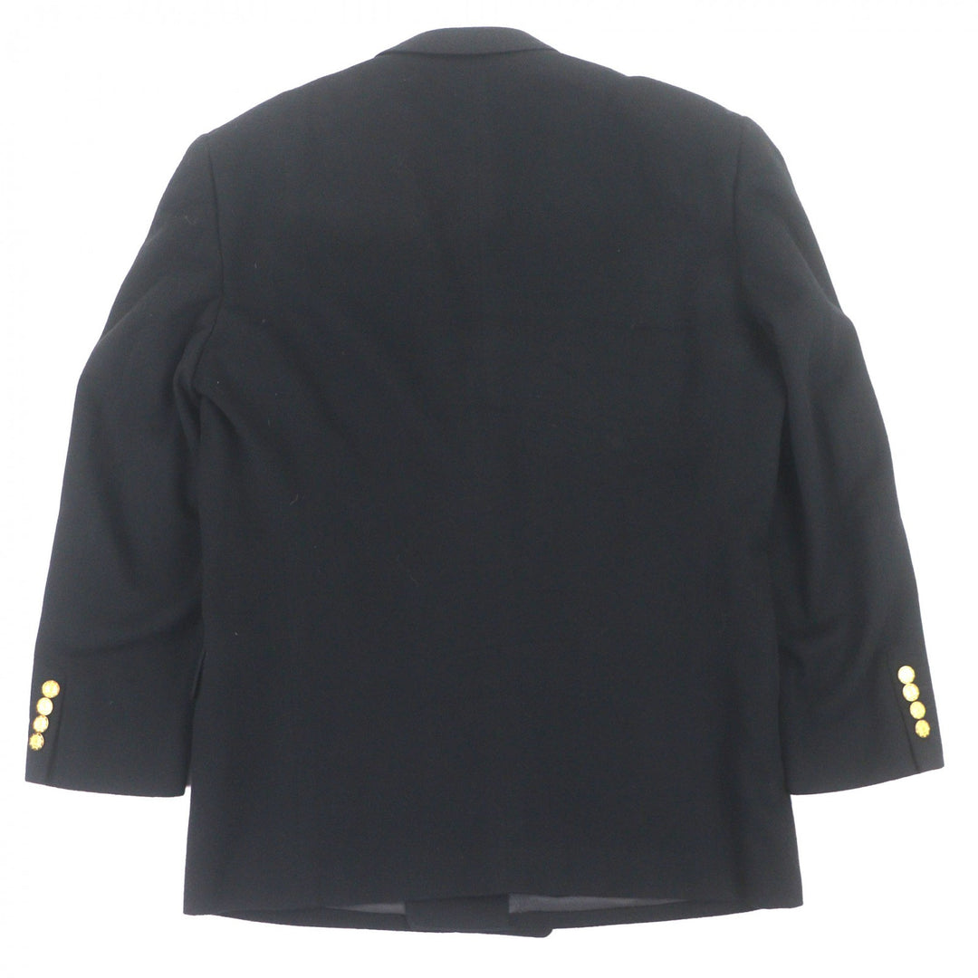 Great TRUSSARDI tailored jacket gold button double jacket black cashmere mens