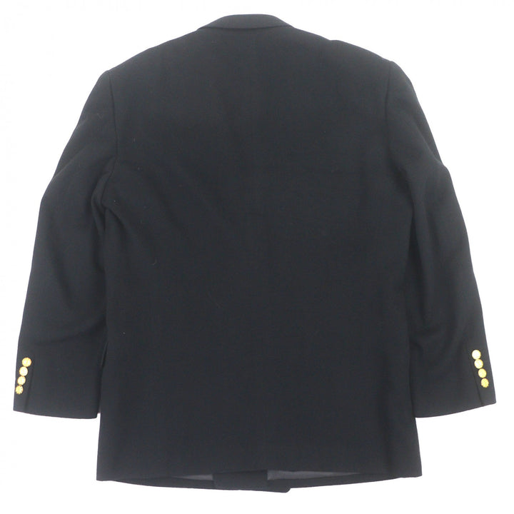 Great TRUSSARDI tailored jacket gold button double jacket black cashmere mens