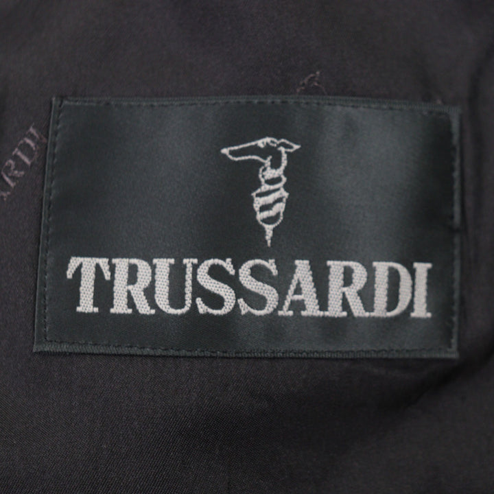 Great TRUSSARDI tailored jacket gold button double jacket black cashmere mens