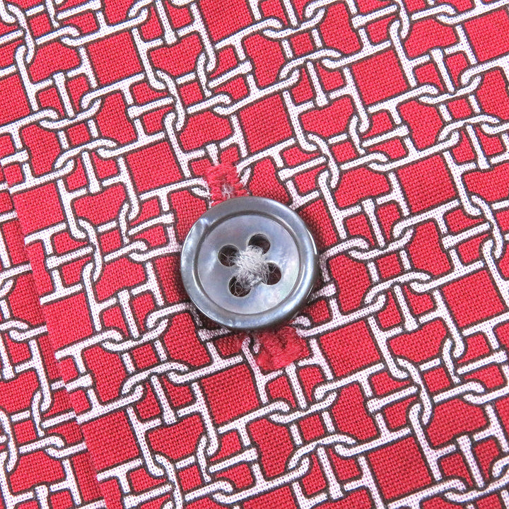 Great HERMES Long sleeve shirt Chaine d'Ancre all-over print with Serie buttons