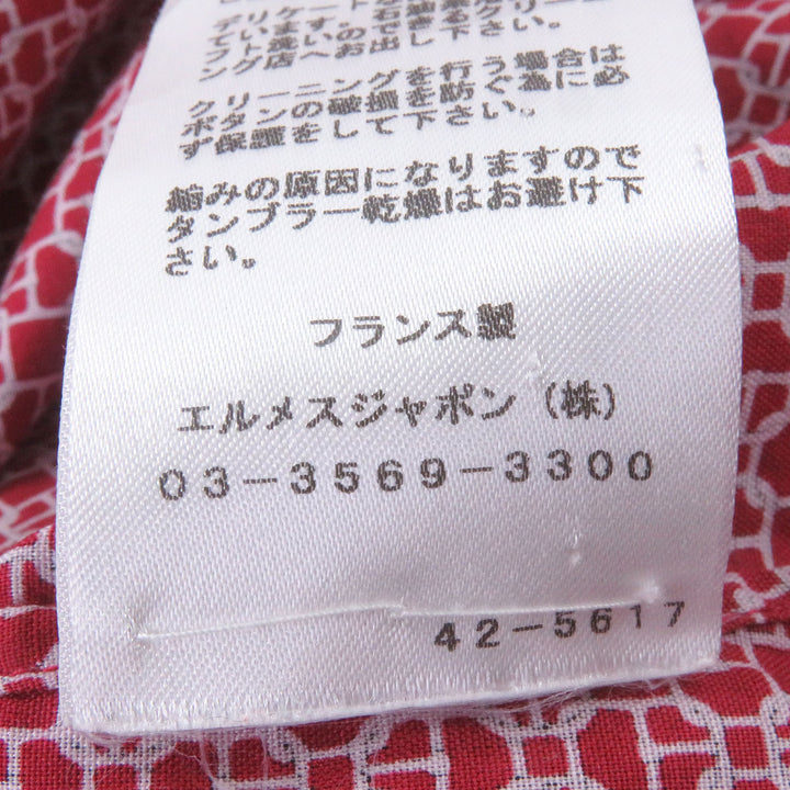 Great HERMES Long sleeve shirt Chaine d'Ancre all-over print with Serie buttons