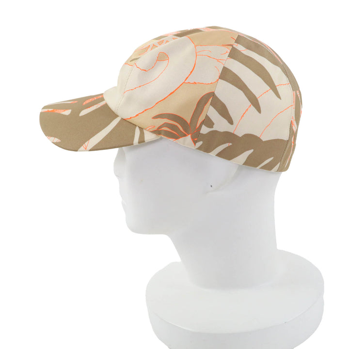 新品HERMESキャップ デイビス ジャングルラブ セリエボタン付き ブラウン シルク レディース