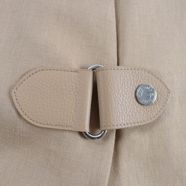 新品 HERMES コート ベージュ リネン レディース 38