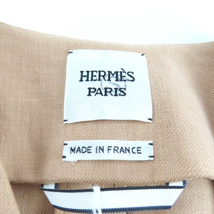 新品 HERMES コート ベージュ リネン レディース 38
