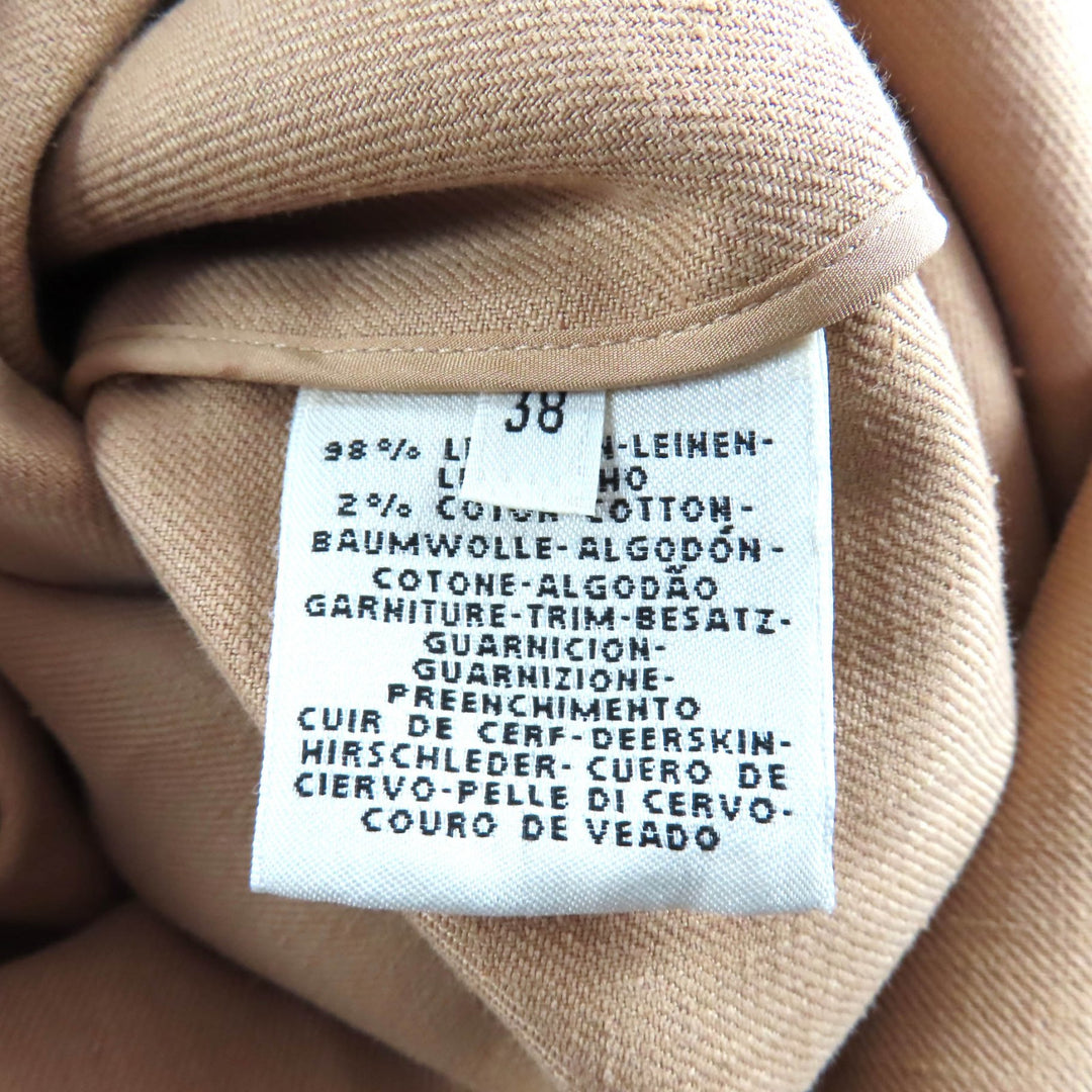 新品 HERMES コート ベージュ リネン レディース 38