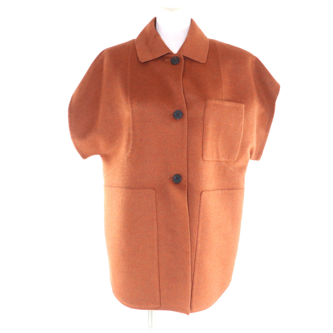 新品 HERMES ジャケット ブラウン カシミア レディース 34 5E0235DC