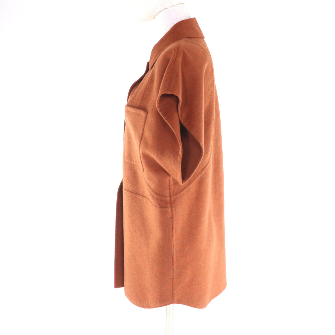 新品 HERMES ジャケット ブラウン カシミア レディース 34 5E0235DC