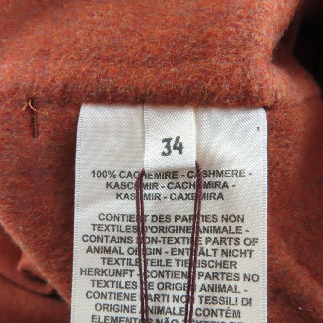 新品 HERMES ジャケット ブラウン カシミア レディース 34 5E0235DC