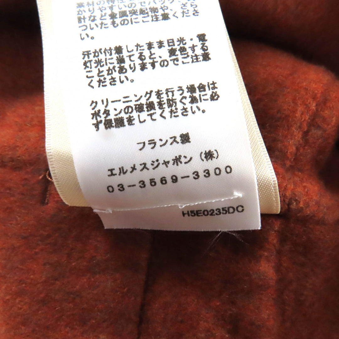 新品 HERMES ジャケット ブラウン カシミア レディース 34 5E0235DC