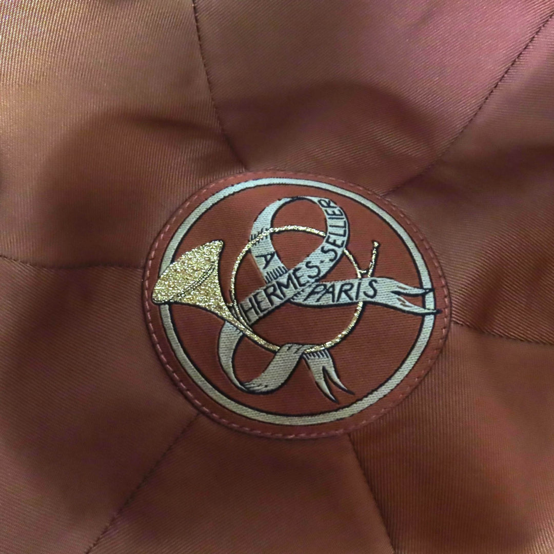 Pristine HERMES beret Gabriel Serie Metal with Leather Brown wool Women 57
