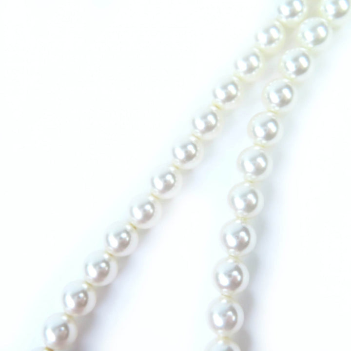 Excellent CHANEL Necklace COCO Mark Faux Pearl Choker white Women B25C ABF105