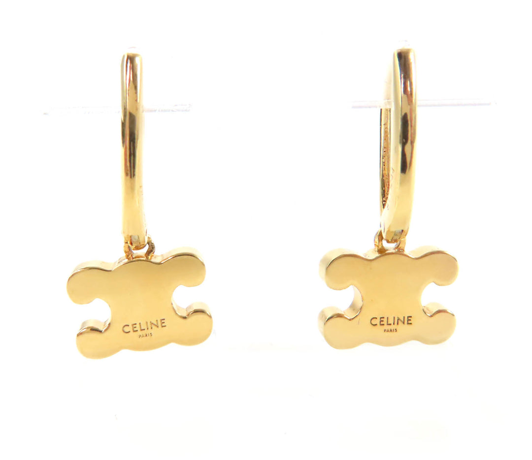 Excellent CELINE Pierce Triomphe Rhinestone gold ー Women 460GC6BZI