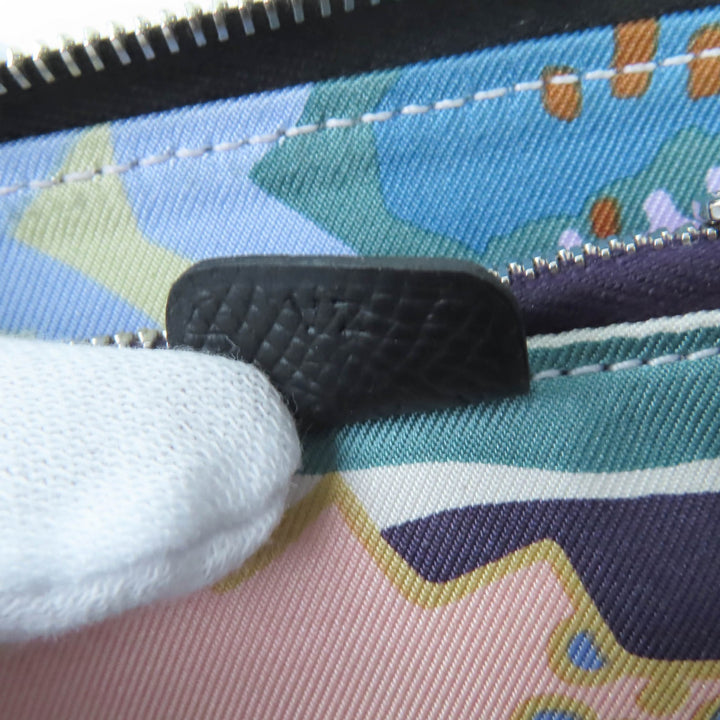 Great HERMES Bifold Wallet Azap silk in compact black Epsom Leather Women