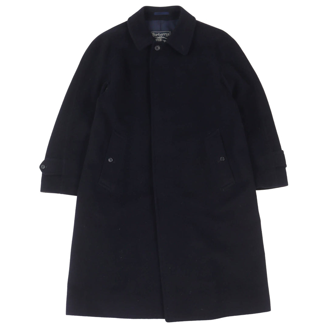 Great Burberrys coat long Navy wool mens