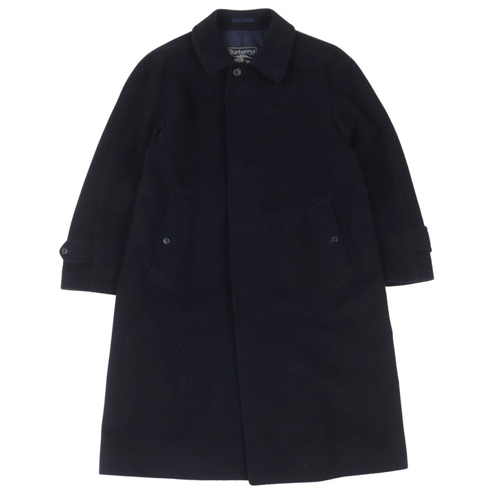Great Burberrys coat long Navy wool mens