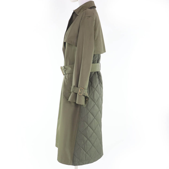 Great COACH trench coat Tonal Mixed Material Trench khaki cotton Women S CL266