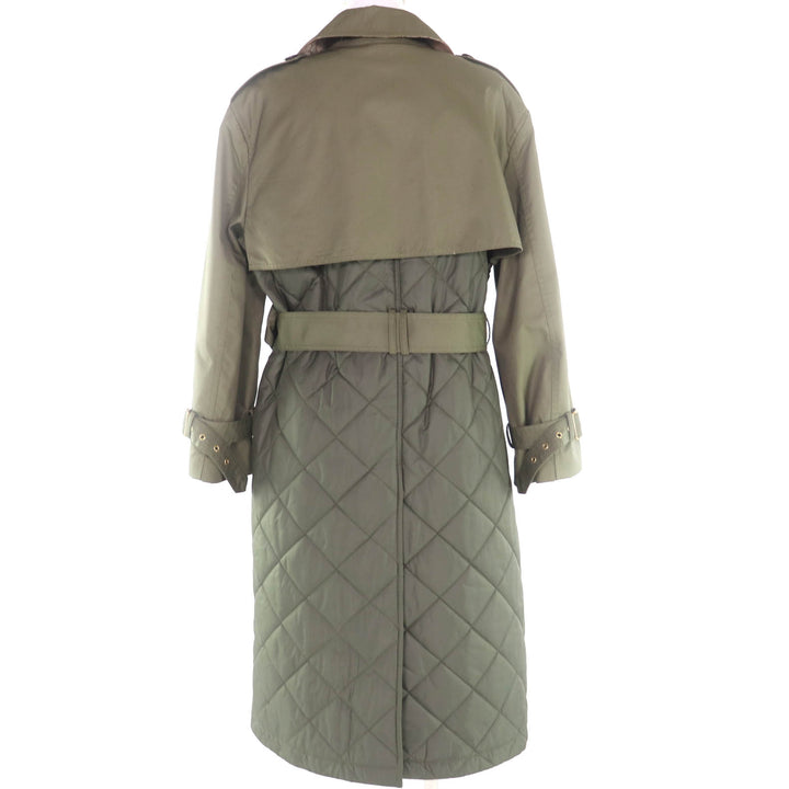 Great COACH trench coat Tonal Mixed Material Trench khaki cotton Women S CL266