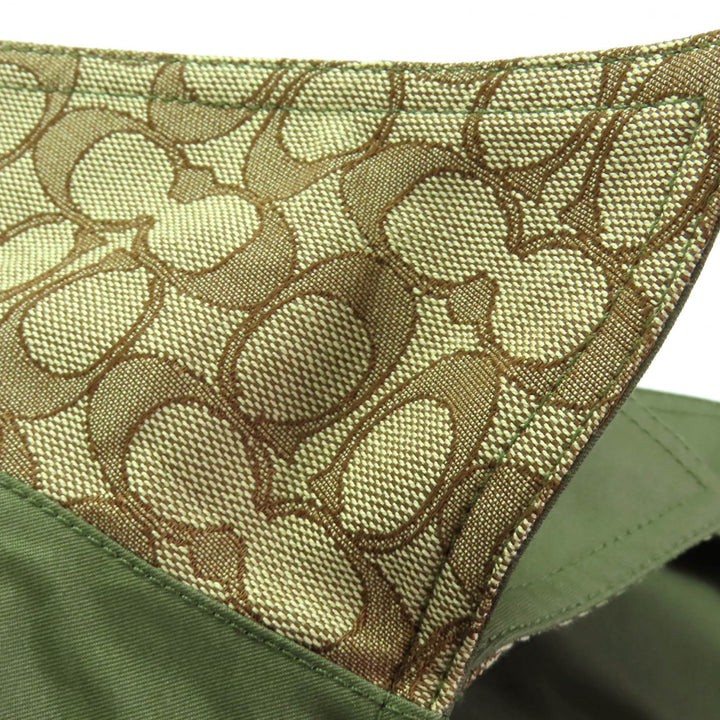 Great COACH trench coat Tonal Mixed Material Trench khaki cotton Women S CL266