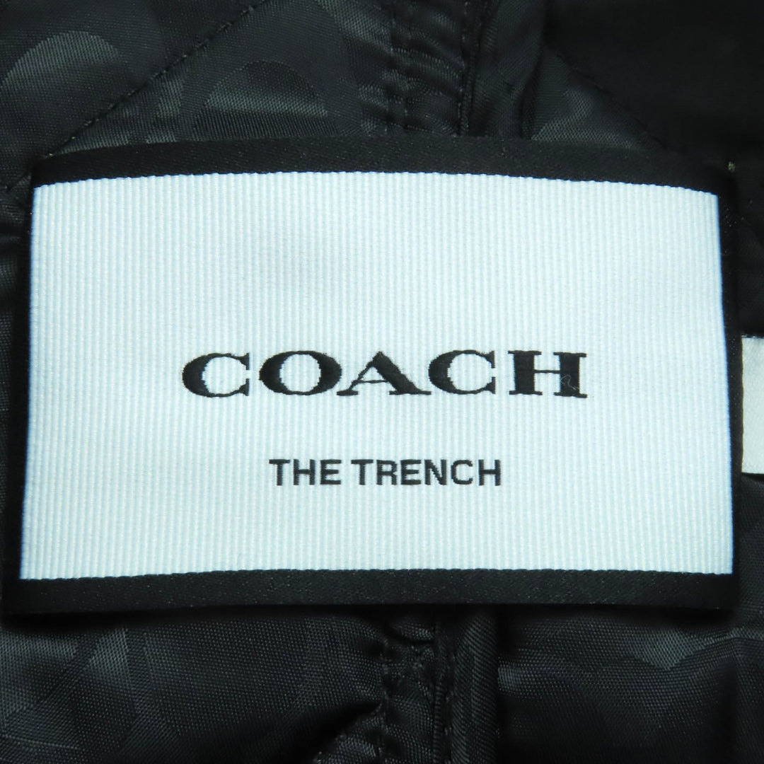 Great COACH trench coat Tonal Mixed Material Trench khaki cotton Women S CL266